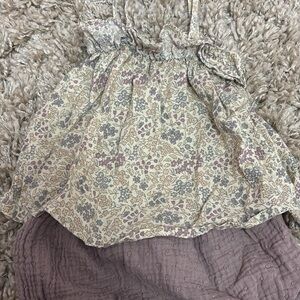 Rylee + Cru Floral Top and Purple Bottom Set